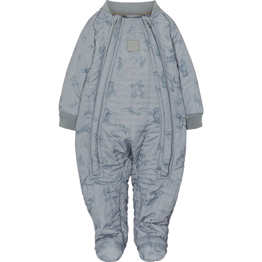 Oza pram suit for boys, with handy double zip for easy changing.